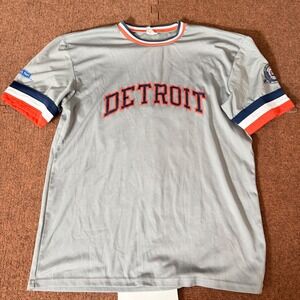 Detroit Tigers 1984 World Champions 30th Anniversary Jersey Shirt Grey Mens L C+